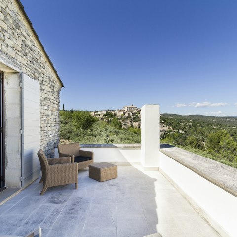 Relax with a glass of French wine and admire the breathtaking panorama