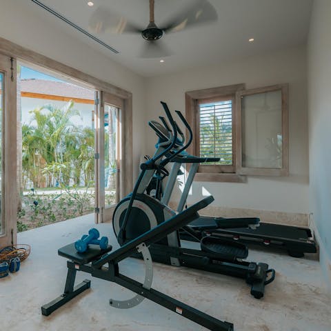 Get your heart pumping with a high intensity workout in the home gym