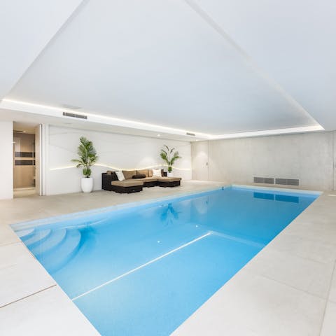 Relax by the private, indoor pool after a revitalising swim