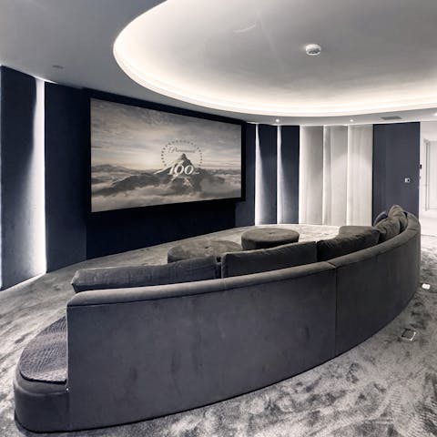 Host a movie night in the private cinema room