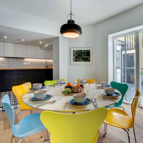 Start the day with a breakfast of champions at the dining table