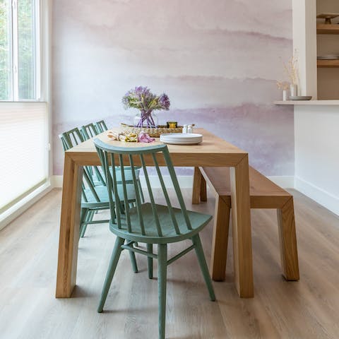 Convene at the breakfast table to plan the day's adventure