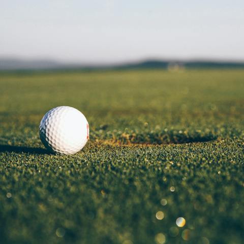 Practice your swing at the nearby golf course