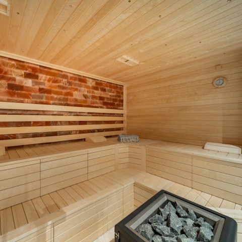 Wind down in the sauna after a workout in the gym