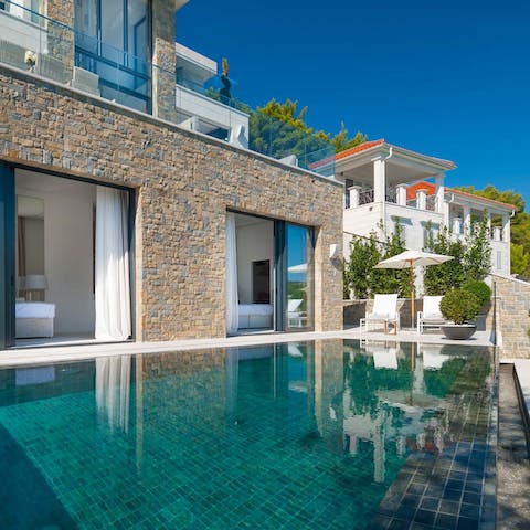 Relax by the pool or opt for a dip in the fresh water