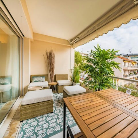 Sip pre-dinner cocktails on the terrace
