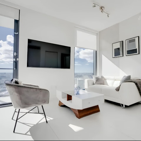 Relax in the airy, light-filled living space