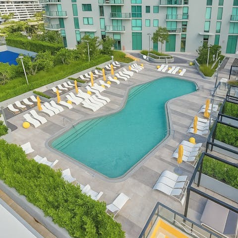 Go for a swim in the shared pool