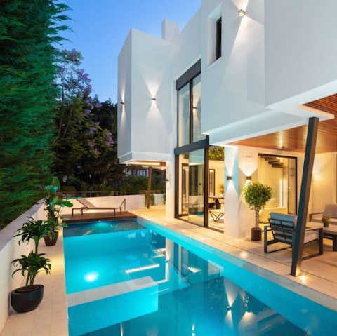 Enjoy plunging into the pool on a hot afternoon
