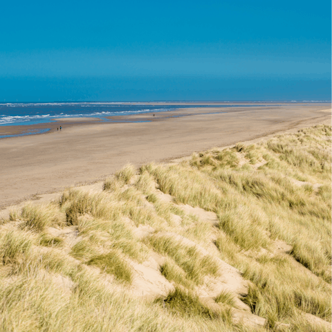 Walk just seven minutes to reach the picturesque Norfolk coastline