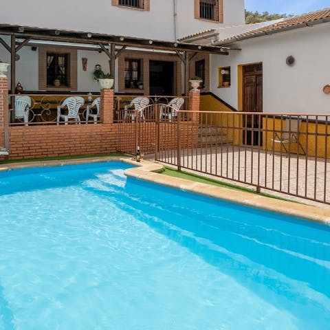 Go for a refreshing dip in the private swimming pool