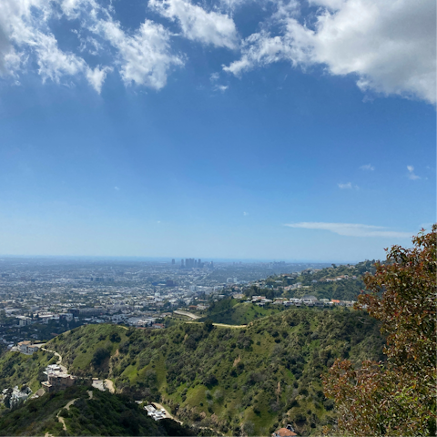 Go for a hike in nearby Runyon Canyon and admire the city views