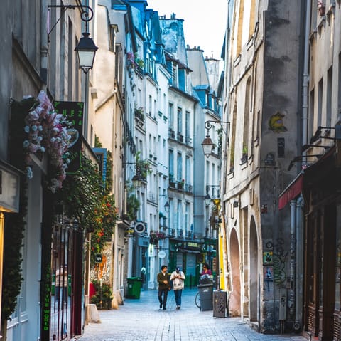 Mosey through the charming Marais, a twenty-minute bus ride away