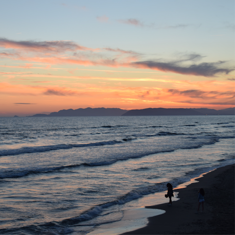 Spend the day by the sea – the nearest beach is just a fifteen-minute drive away