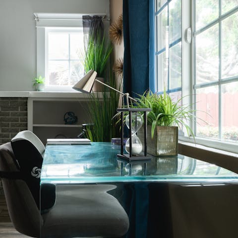 Keep one eye on work at the stylish office space