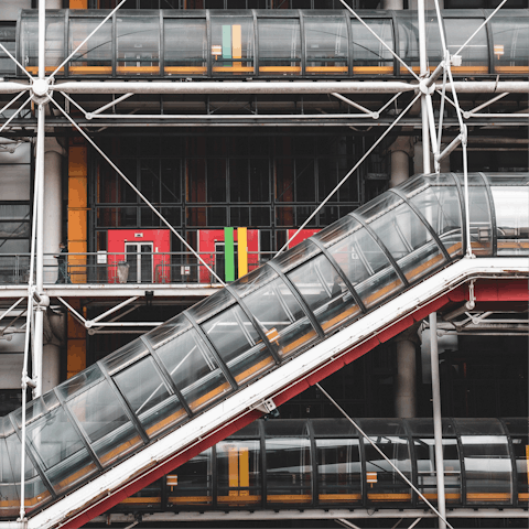 Amble through the city to the striking Pompidou Centre, twenty-seven minutes away