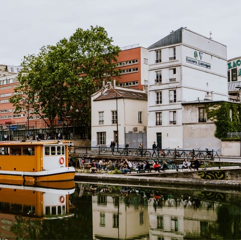 Stroll along Canal Saint-Martin, not far on foot