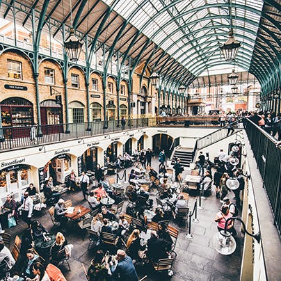 Soak up the delights of Covent Garden Market, four minutes away on foot