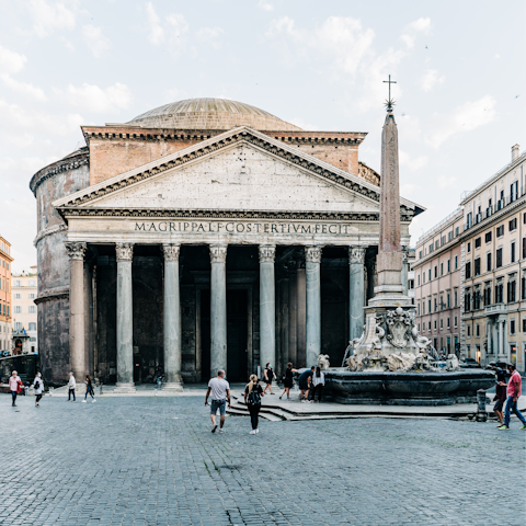 Take a tour of the Pantheon, just five minutes away
