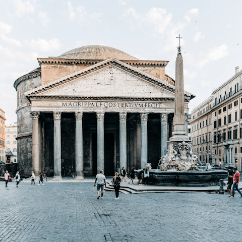 Take a tour of the Pantheon, just five minutes away