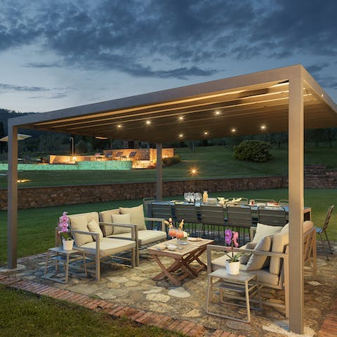 Enjoy a moonlit dinner outdoors