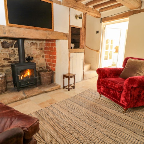 Relax in front of the log burner when the Gloucestershire weather turns colder