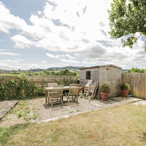 Take in the views of the surrounding countryside from the garden