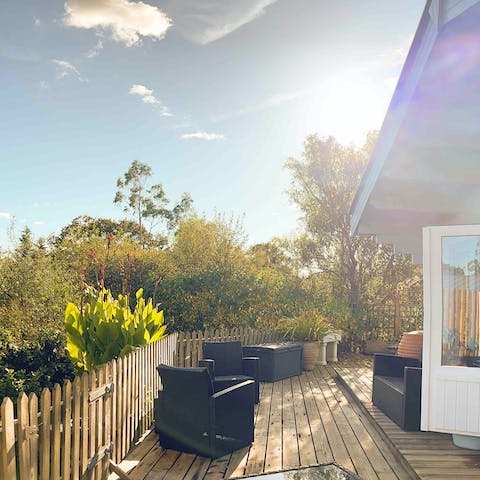 Lounge on the terrace at the outdoor seating area
