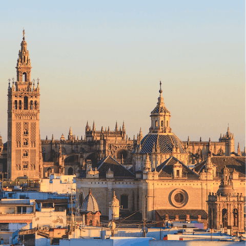 Visit the beautiful Cathedral of Seville, a five-minute walk away