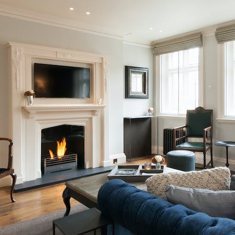 Snuggle up in front of the fire on a rainy day