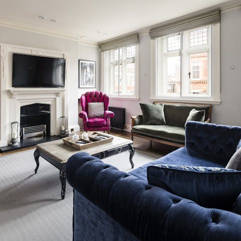 Snuggle up in the living area on a rainy day