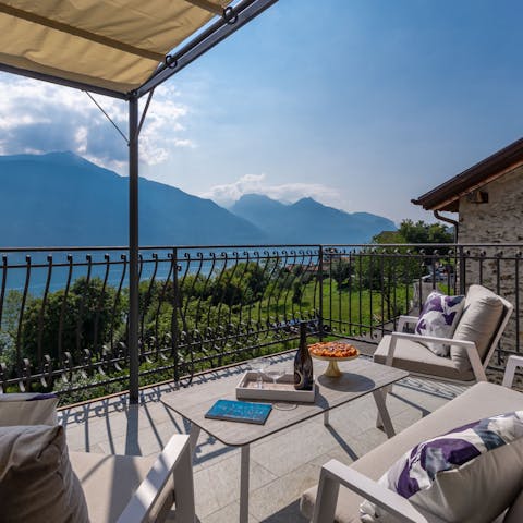 Bask in the marvellous lake and mountain views on the terrace