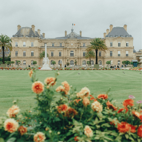 Visit the stunning Jardin du Luxembourg, ten minutes away