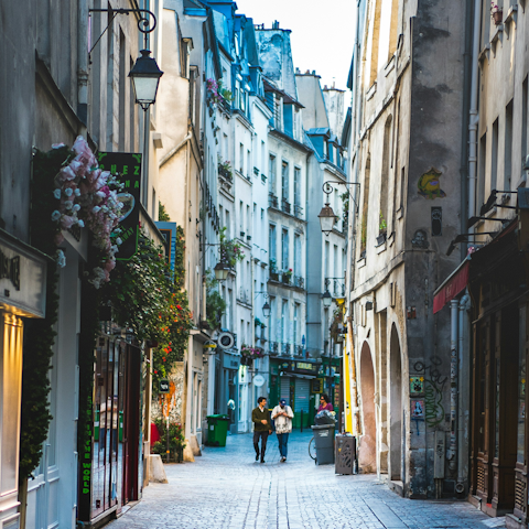 Explore the vibrant Le Marais quarter, twenty-minute walk away