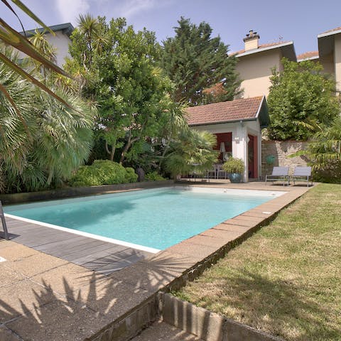 Take a dip in the private swimming pool