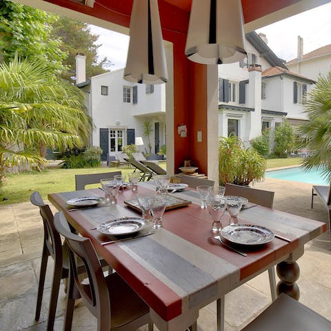 Serve up some Basque country culinary delights at the alfresco dining area