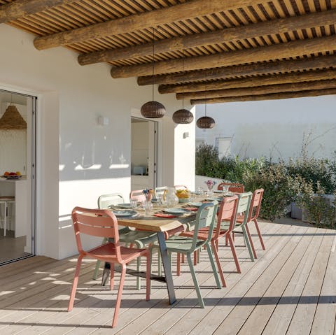 Serve your favourite sunset drinks on the terrace