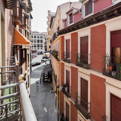 Marvel at the colourful cobbled streets bellow