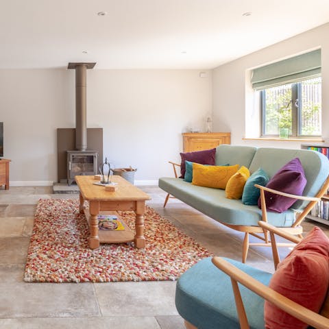 Light up the wood-burner during the colder months and snuggle up beside the crackling flames