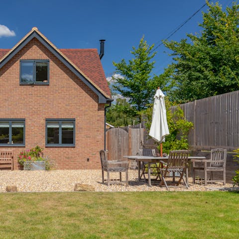 Make the most of sunny spells and dine alfresco in the home's garden