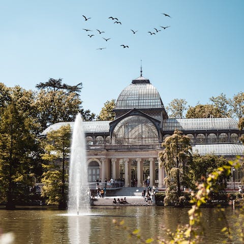 Take the short stroll to nearby El Retiro Park
