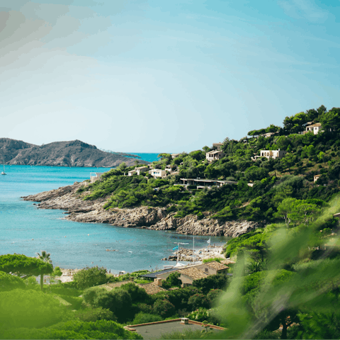 Explore Saint Aygulf and the sandy beach, around 2 kilometres away