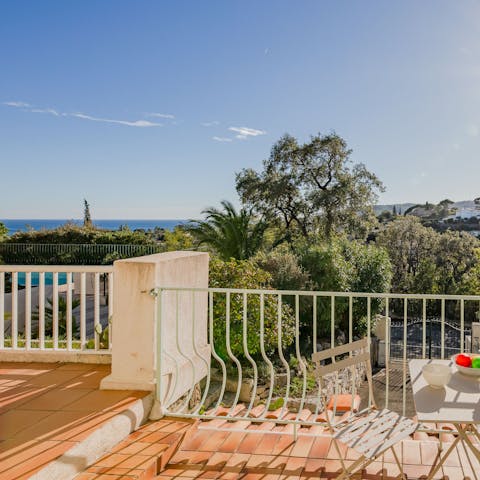 Admire the Mediterranean Sea vistas from the terrace