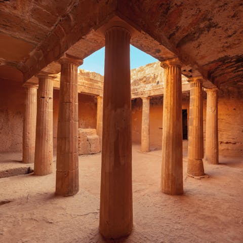 Visit the Archaeological Site of the Tombs of the Kings, a short drive away