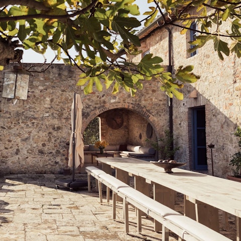Feast on fresh pasta amid Cypress and olive trees