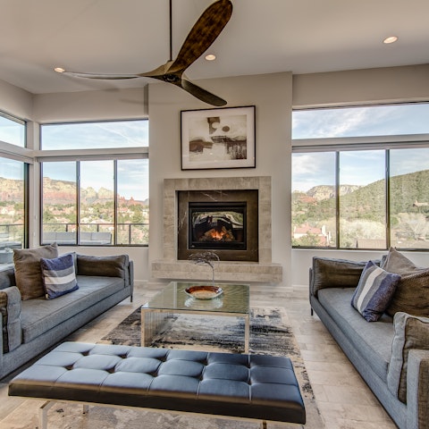 Enjoy cosy evenings in, fireplace lit