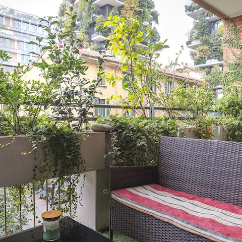 Plant-filled balconies