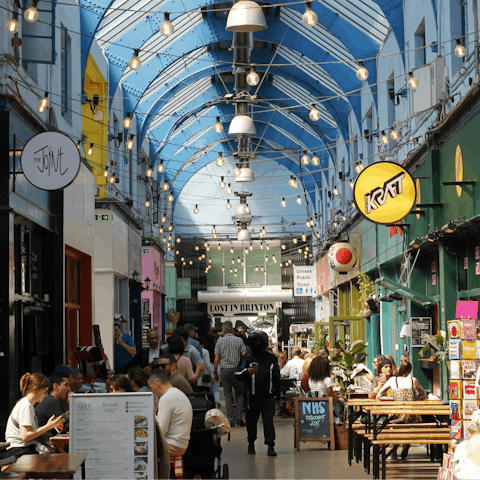Hop on the tube at Vauxhall and head to Brixton market, two stops away