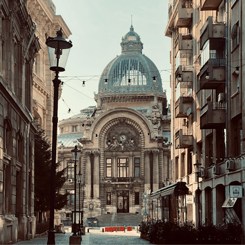 Stay in the heart of Bucharest, just steps away from the city's bustling old town