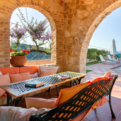 Sit back with your book on the shaded terrace